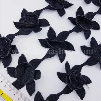 یراق گل برجسته 6 مشکی 1319