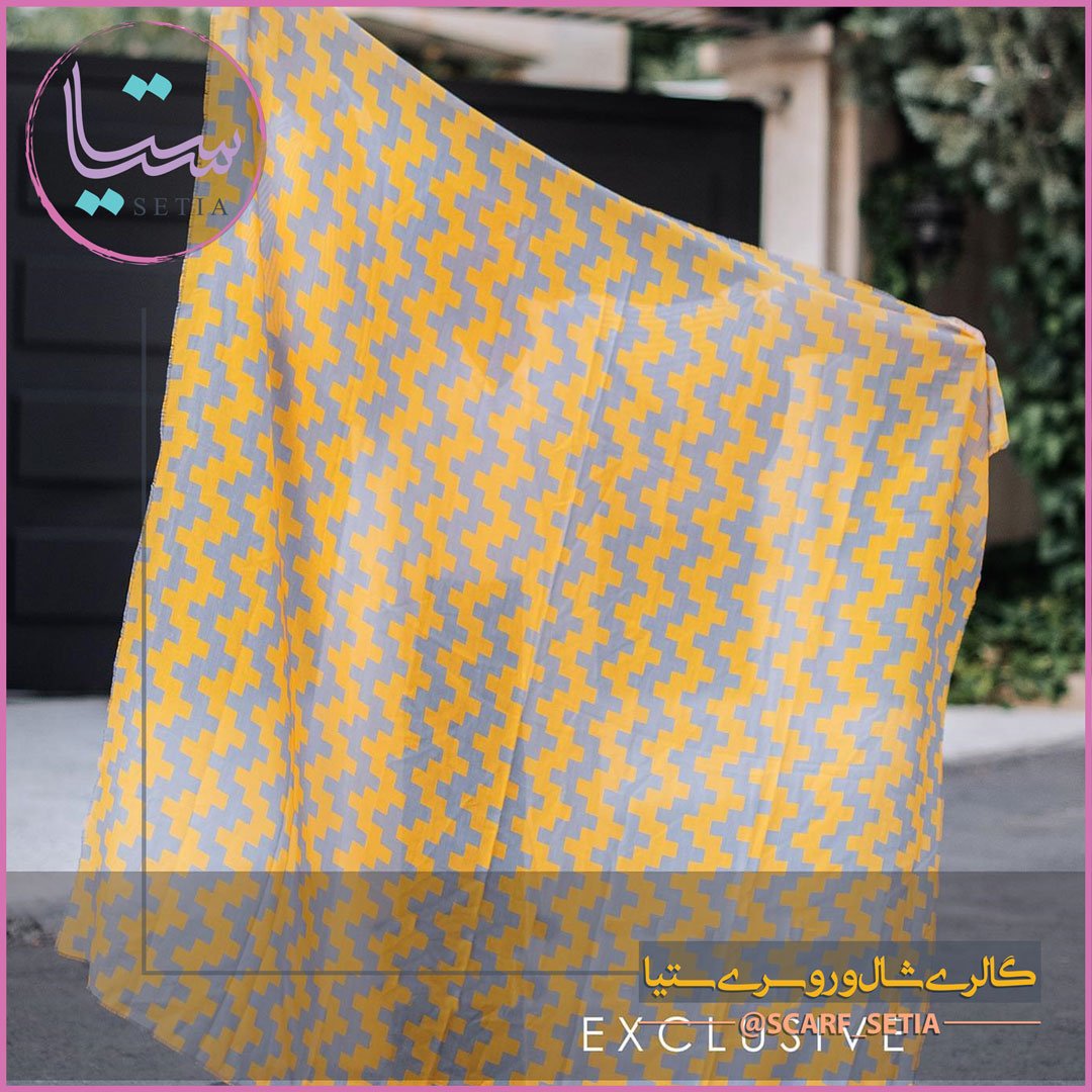 روسری نخی زنانه طرح رنگ طوسی خاکستری(قواره 140)
