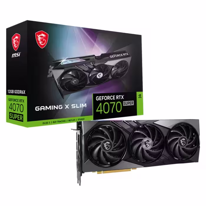 کارت گرافیک ام اس آی مدل GeForce RTX 4070 SUPER 12G GAMING X SLIM