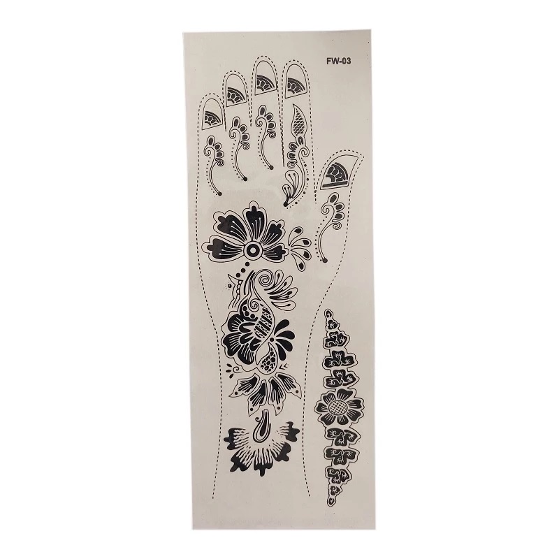 شابلون تتو موقت حنا طرح دست