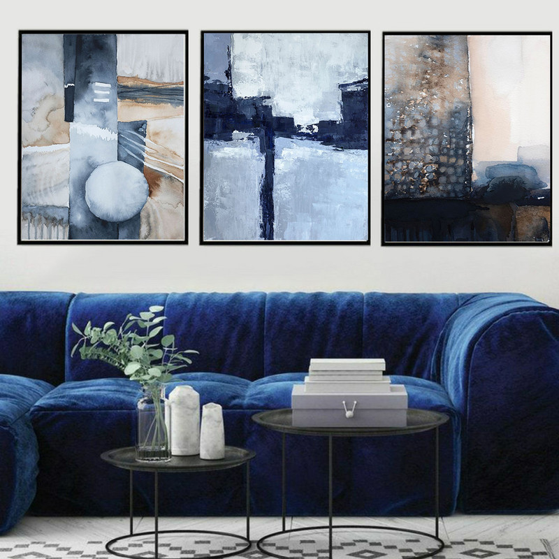 تابلو طرح پتینه مدرن کد140005024مجموعه سه عددی | دنیای قاب