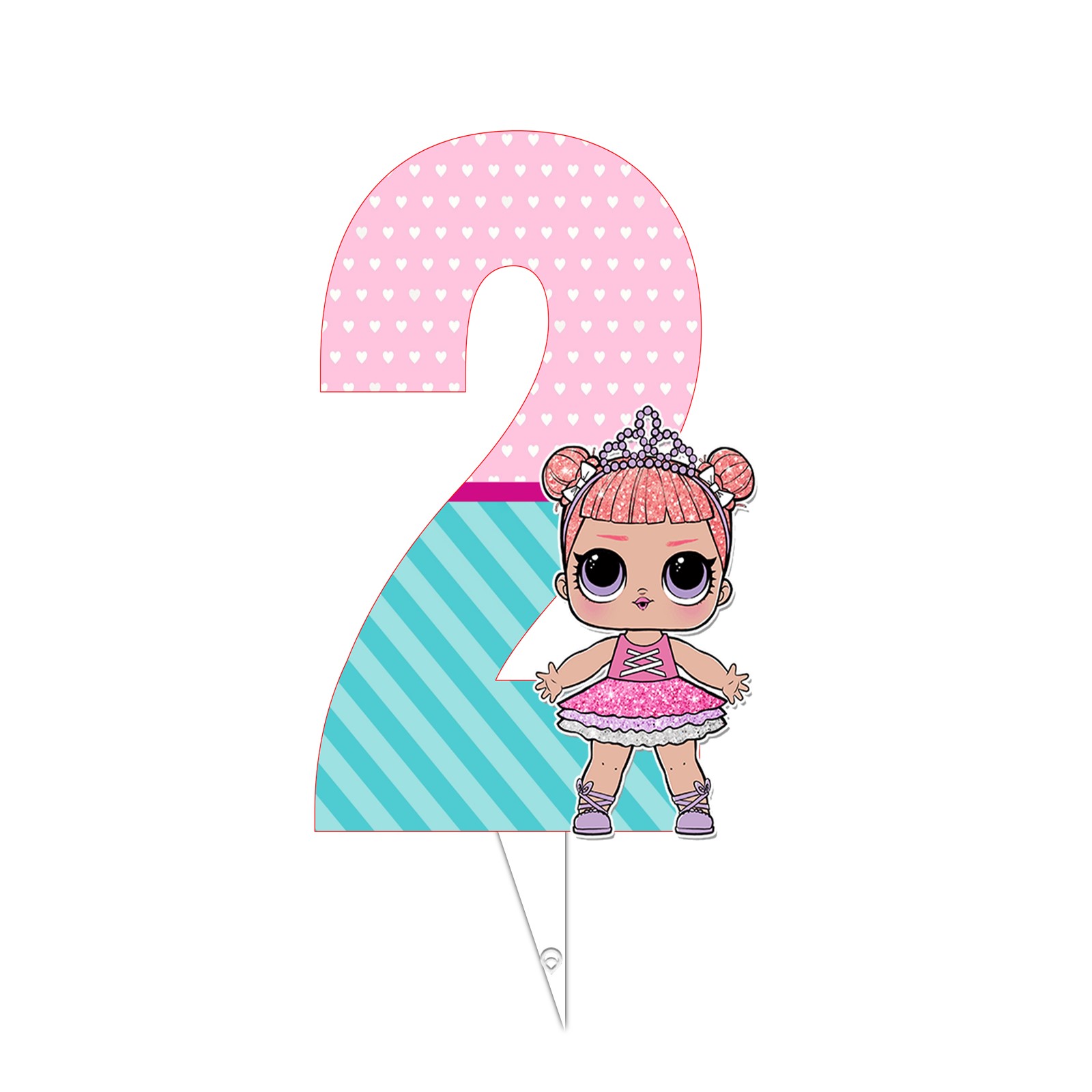 تاپر تولد طرح عدد 2 مدل ال و ال سورپرایز کد 09