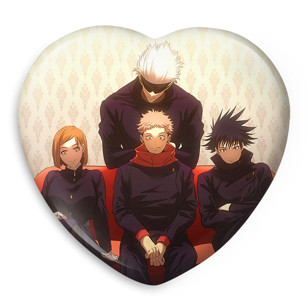 پیکسل خندالو طرح گوجو و مگومی و ایتادوری و نوبارا انیمه جوجوتسو کایزن مدل قلبی کد 11060