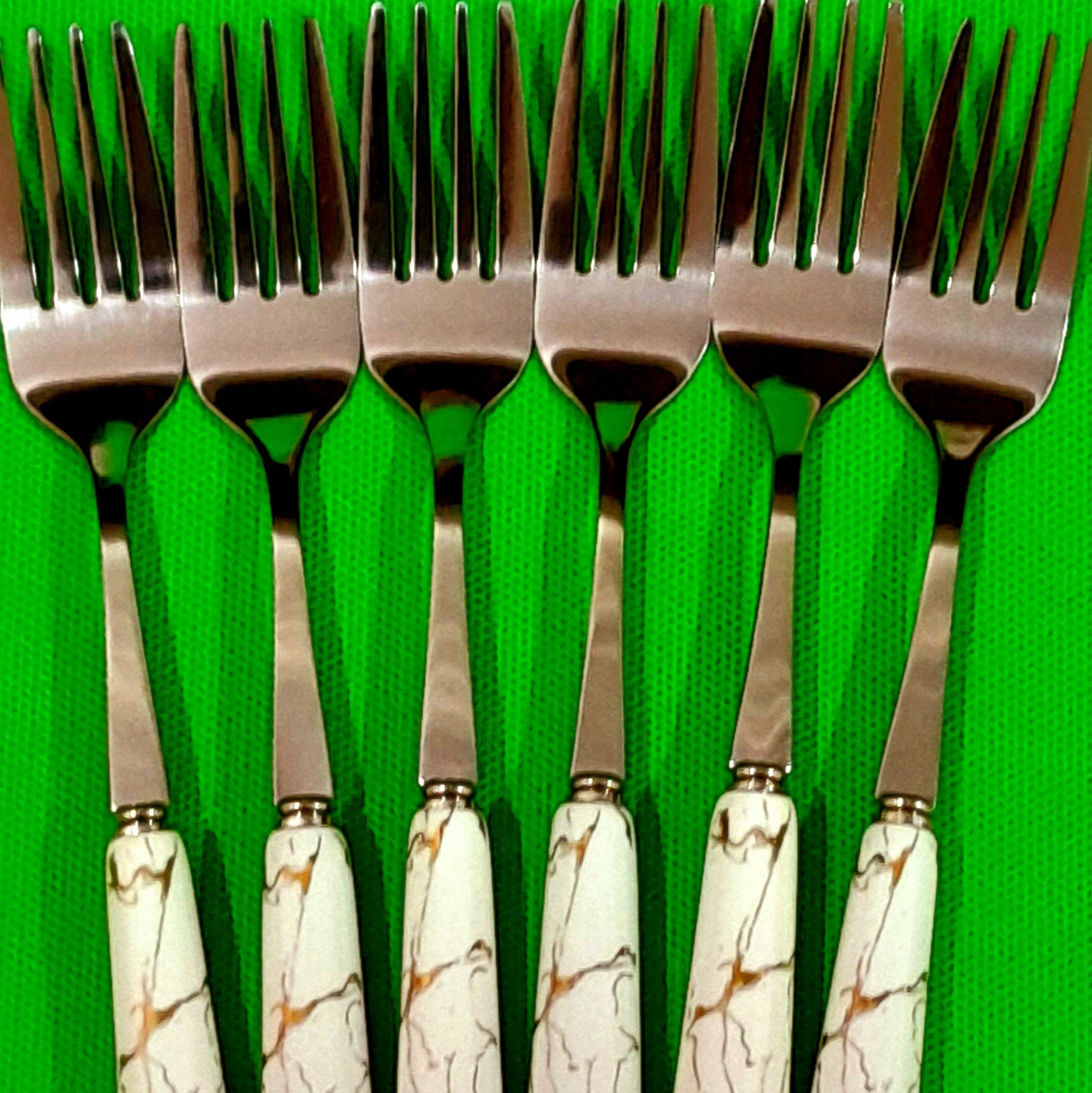  قاشق چنگال سرامیکی سفیداستیل12 عددی 