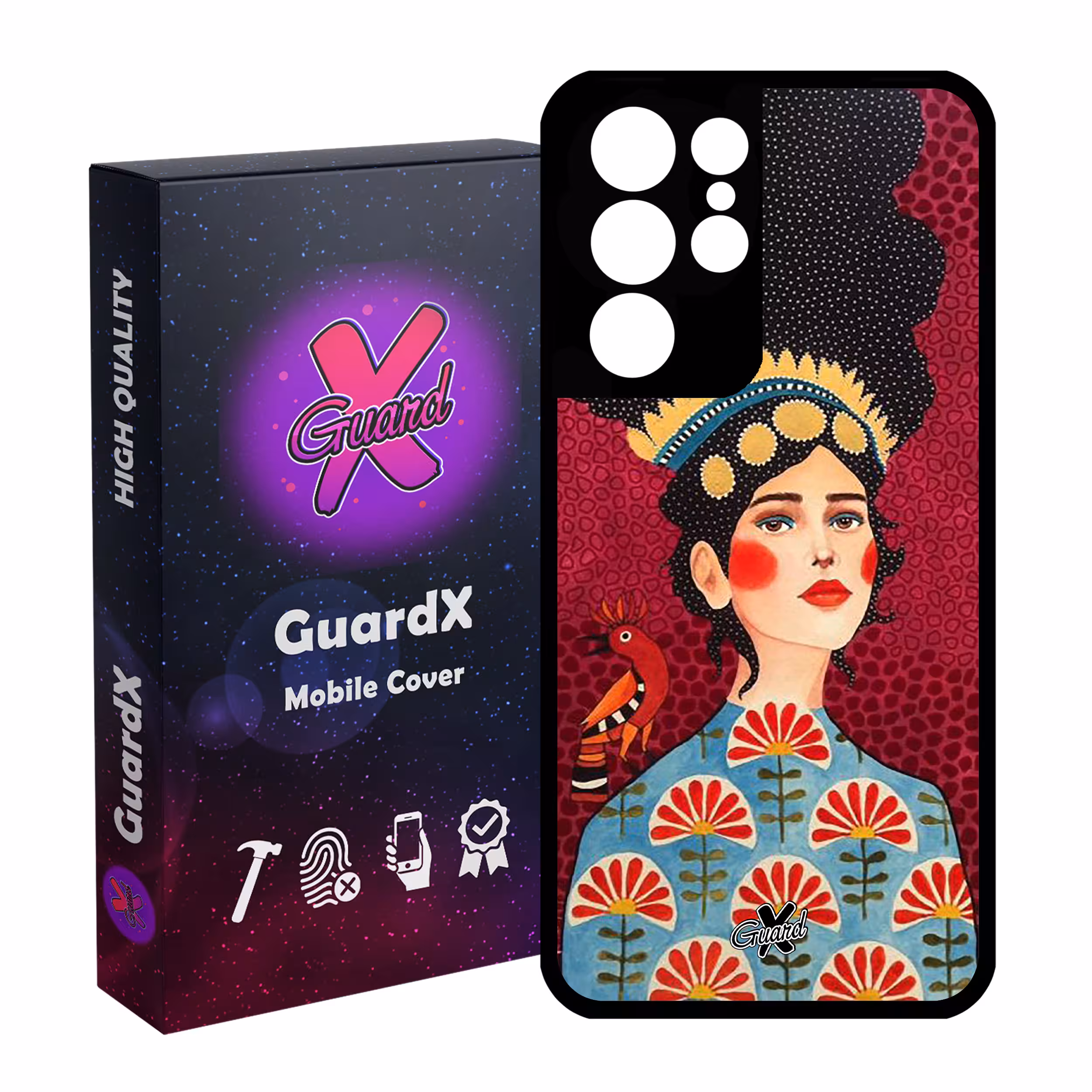 کاور گارد ایکس طرح Girl مدل Glass10179 مناسب برای گوشی موبایل سامسونگ Galaxy S21 Ultra
