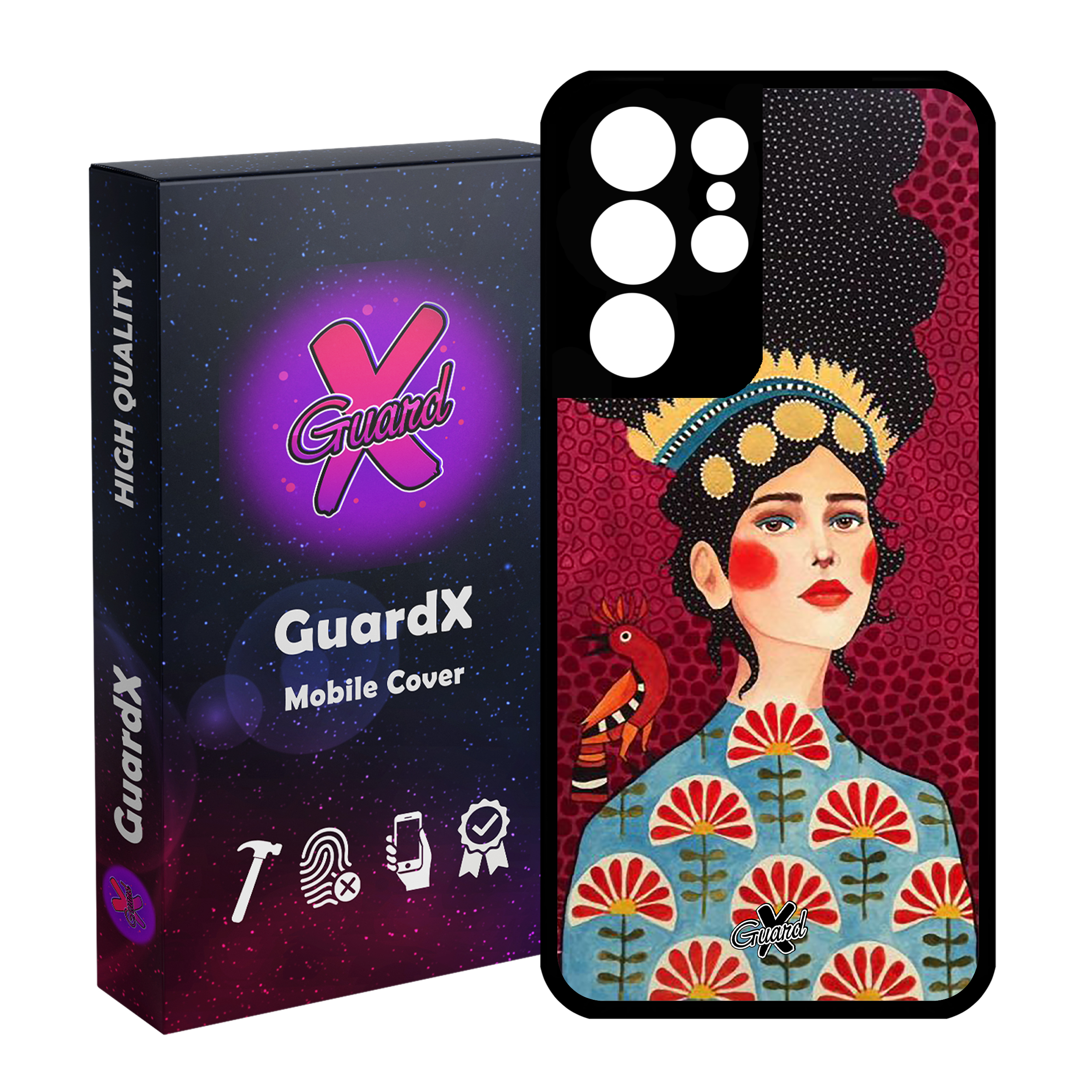 کاور گارد ایکس طرح Girl مدل Glass10179 مناسب برای گوشی موبایل سامسونگ Galaxy S21 Ultra