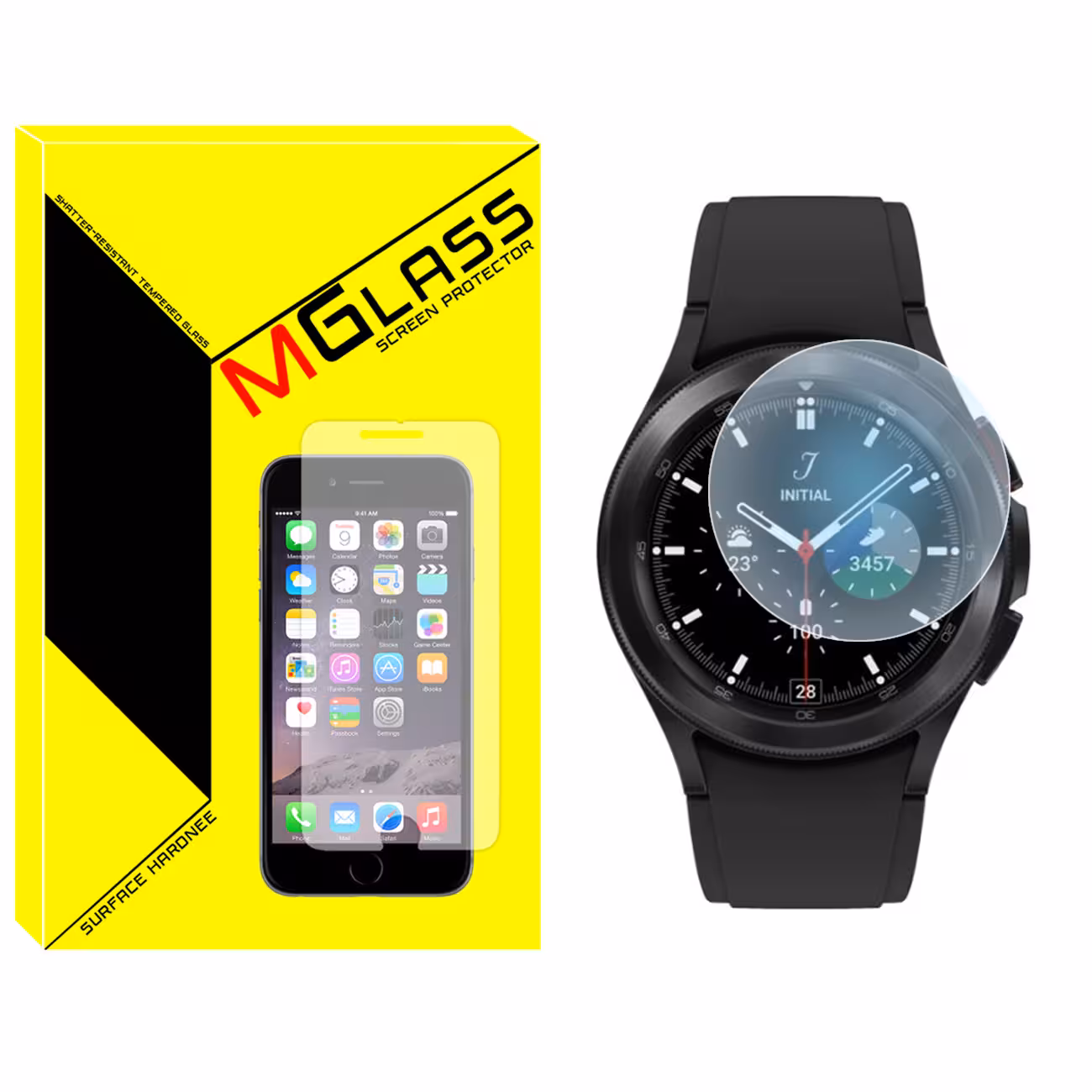 محافظ صفحه نمایش شیشه‌ای ام گلس مدل SH-MG مناسب برای ساعت هوشمند سامسونگ Watch 4 Classic 42mm