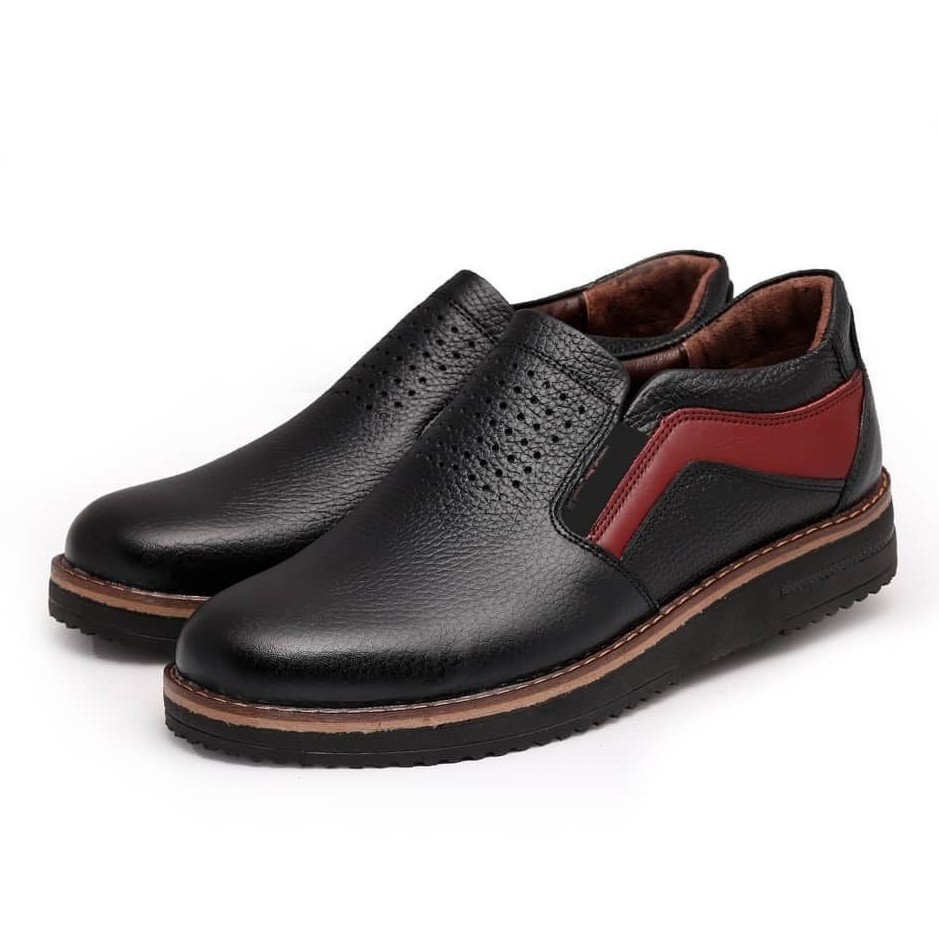 کفش مردانه چرم مدل طبی کد 100 مشکی