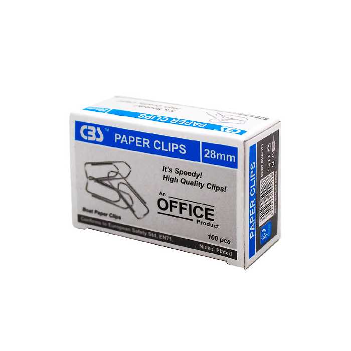 گیره کاغذ سی بی اس مدل آفیس کد 28mm بسته 100 عددی