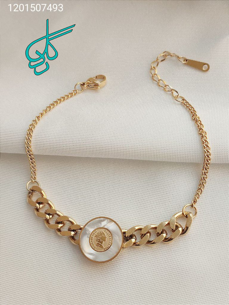 خرید دستبند استیل طرح ملکه الیزابت رنگ ثابت کد 1215365 - ردگل