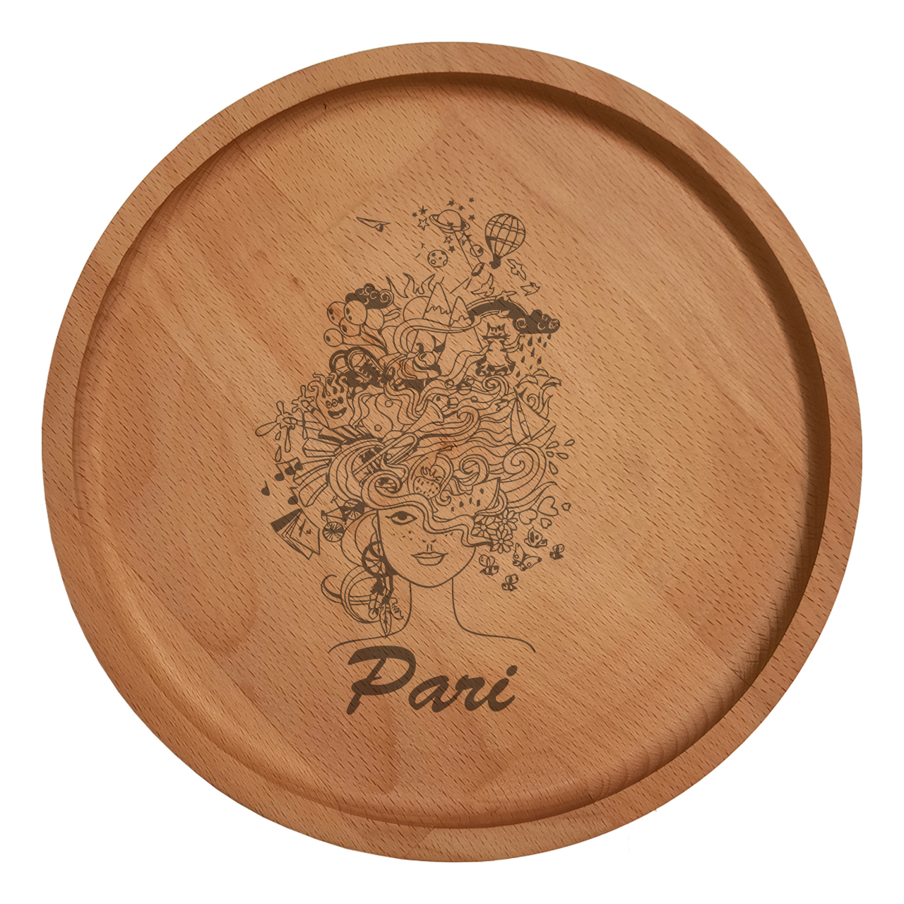 بشقاب چوبی مدل اسم پری