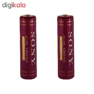 باتری لیتیوم-یون قابل شارژ سونی کد ICR-18650 ظرفیت 4500 میلی آمپرساعت بسته 2 عددی
