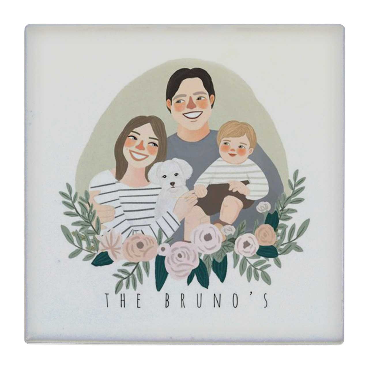  زیر لیوانی  طرح نقاشی خانواده و سگ کد    4861239_3790