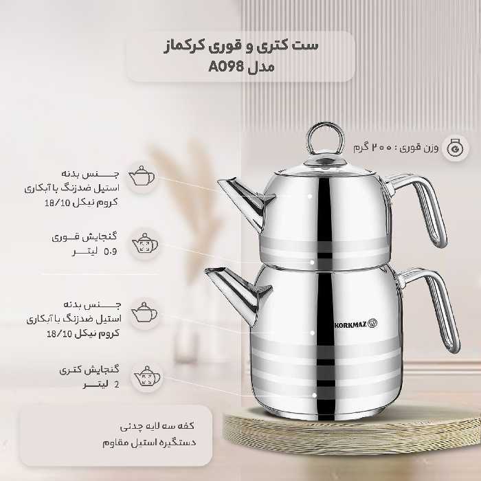 ست کتری و قوری کرکماز مدل A098