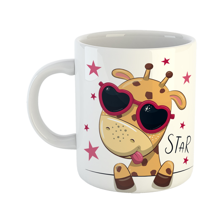 ماگ طرح زرافه و عینک دودی مدل STAR
