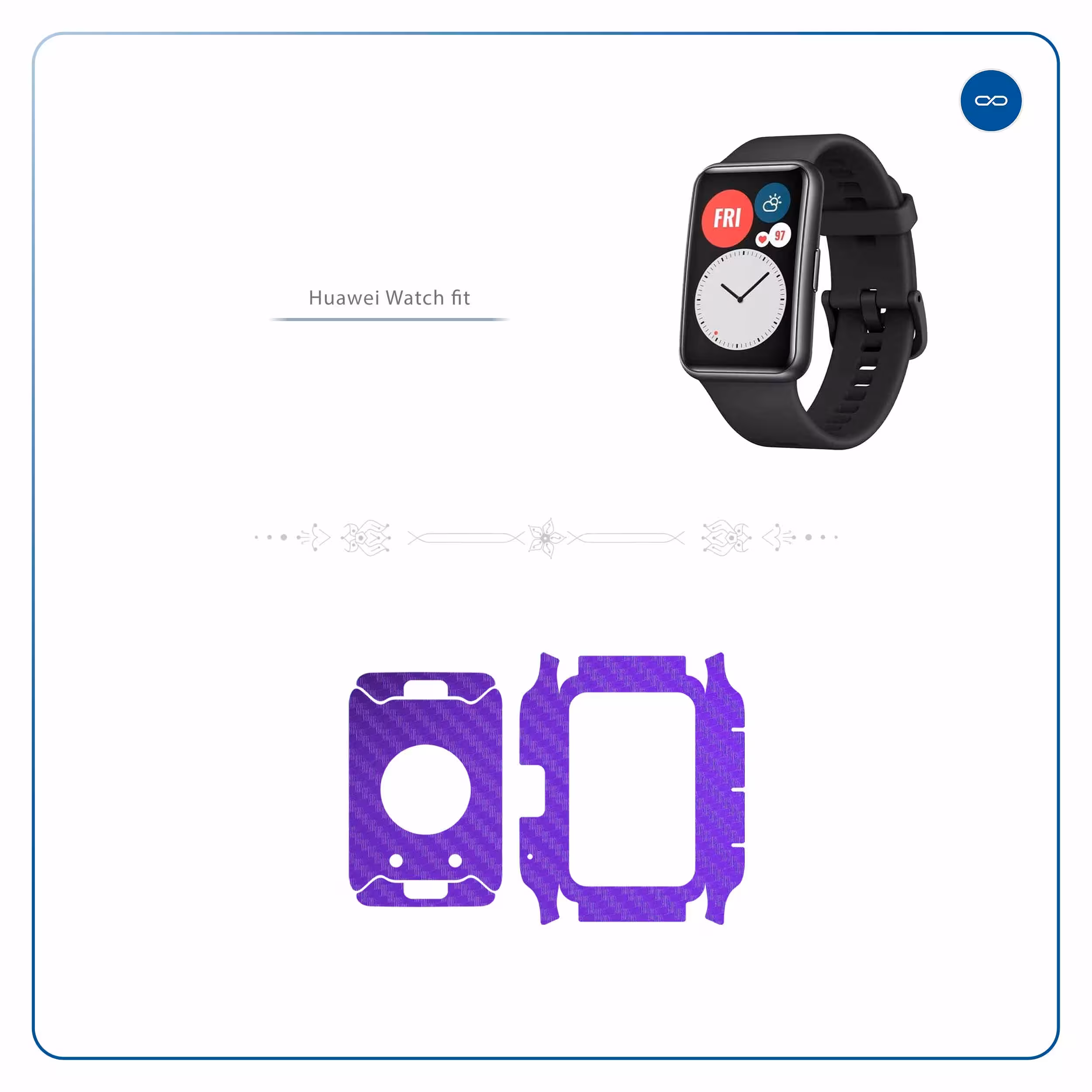 برچسب ماهوت طرح Purple Fiber مناسب برای ساعت هوشمند هوآوی Watch Fit
