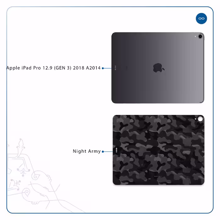 برچسب پوششی ماهوت مدل Night-Army مناسب برای تبلت اپل iPad Pro 12.9 (GEN 3) 2018 A2014