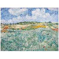 تابلو نقاشی رنگ‌ روغن طرح چشم انداز جلگه آئروس ونگوگ کد 0137