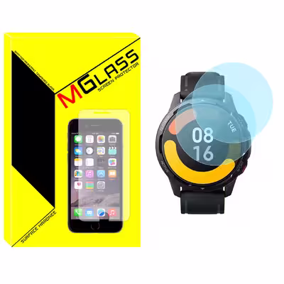 محافظ صفحه نمایش شیشه‌ای ام گلس مدل SH-MG مناسب برای ساعت هوشمند شیائومی Watch S1 Active بسته دو عددی