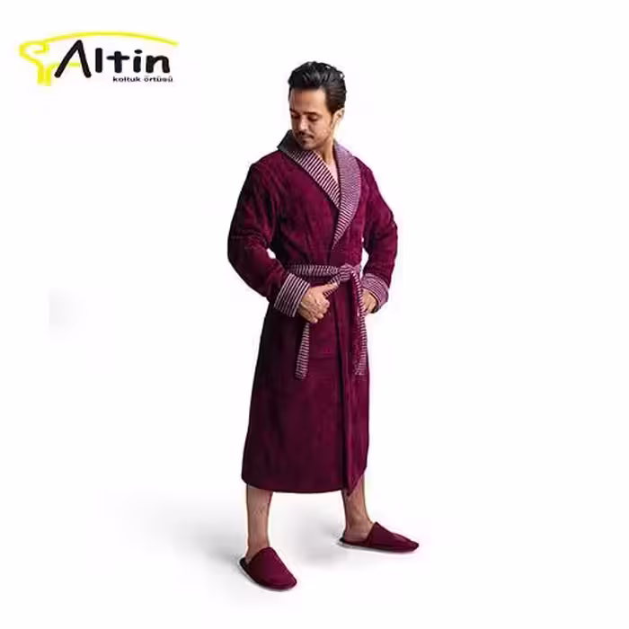 حوله پالتویی پودایران مدل کلاسیک زرشکی سایز 115