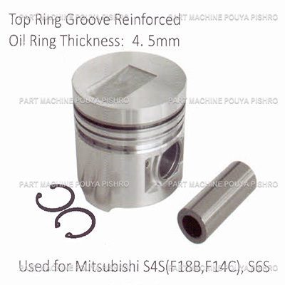 پیستون با گژین پین لیفتراک میتسوبیشی مدل Mitsubishi S4S F18B,F14C, S6S