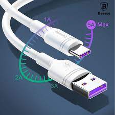 کابل سوپر شارژ Type C بیسوس Baseus Double-ring CATSH-B02 QC 3.0 طول 1 متر