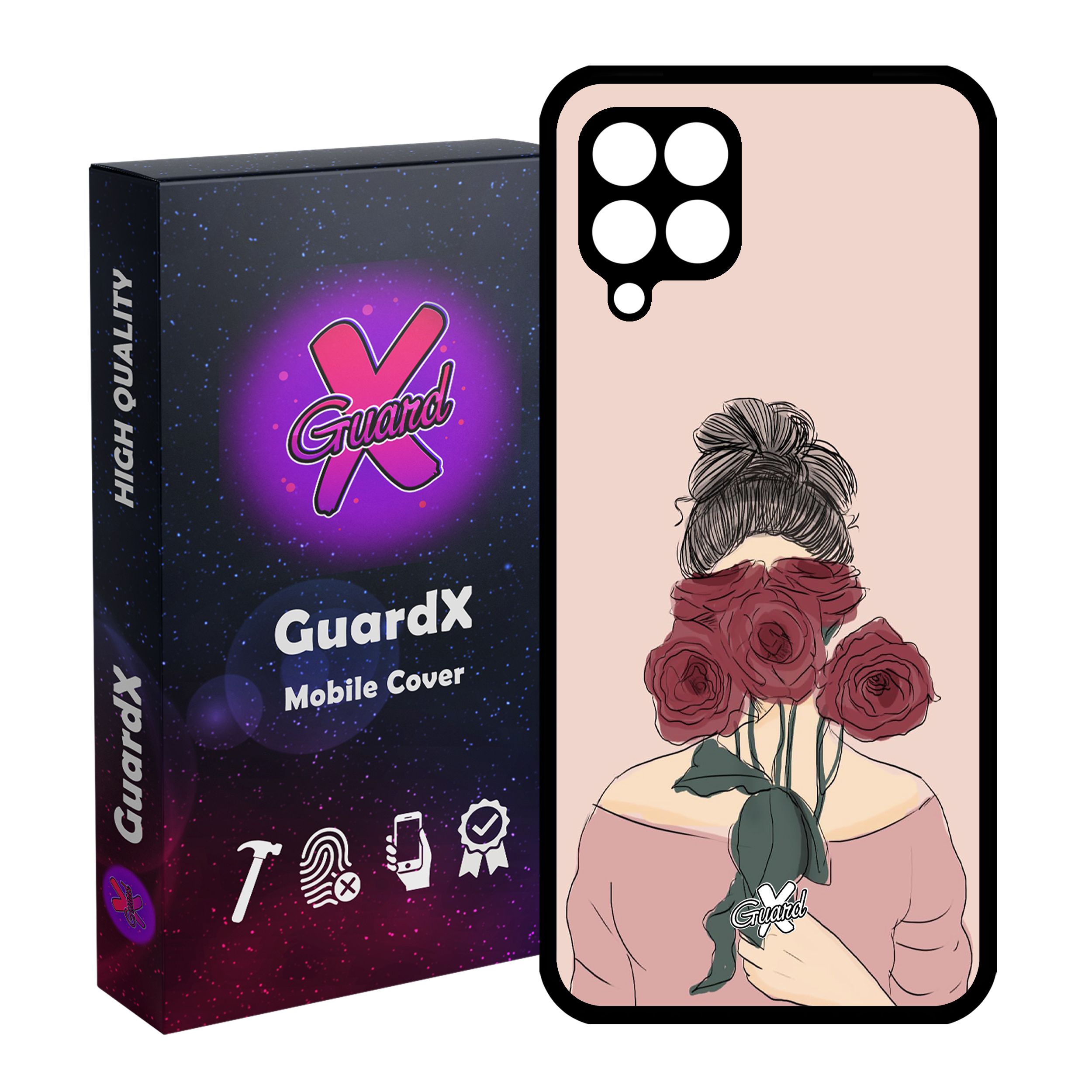 کاور گارد ایکس طرح دختر مدل Glass10284 مناسب برای گوشی موبایل سامسونگ Galaxy A12