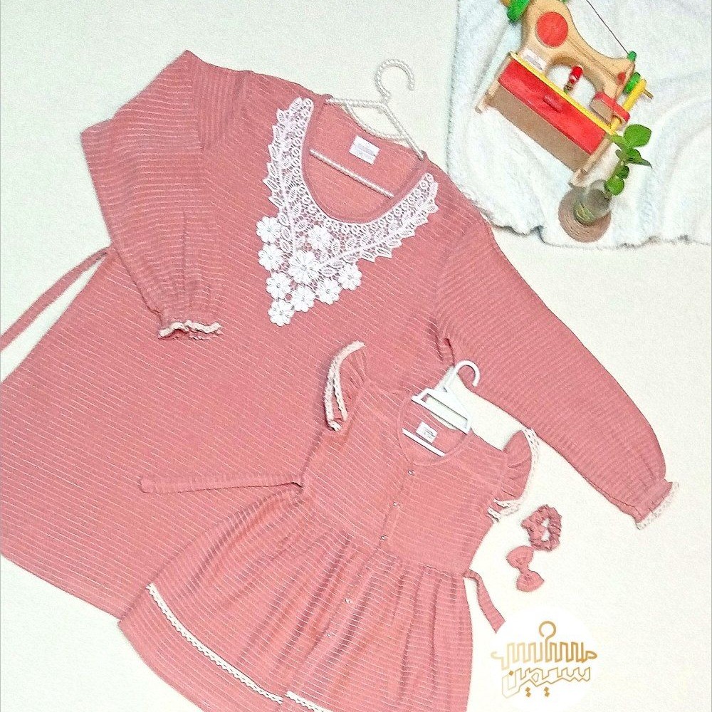 ست مادر ودختری، سایز بلوز زنانه، 46تا52، سایز سارافن دخترانه، 3تا5 سال، رنگ، کالباسی سیر 