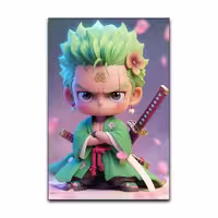 تابلو شاسی گوفی مدل انیمه وان پیس رورونوآ زورو بامزه و کیوت Zoro One Piece Anime کد PINK23 | دنیای قاب