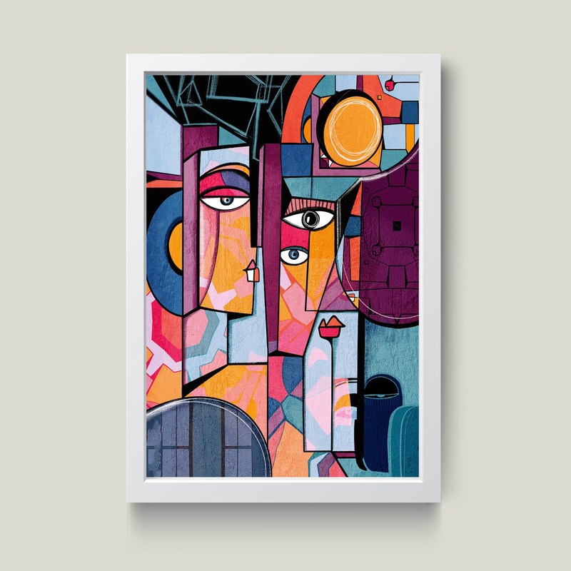 تابلو مدل دکوراتیو چهره درچهره کد G6-40 | دنیای قاب