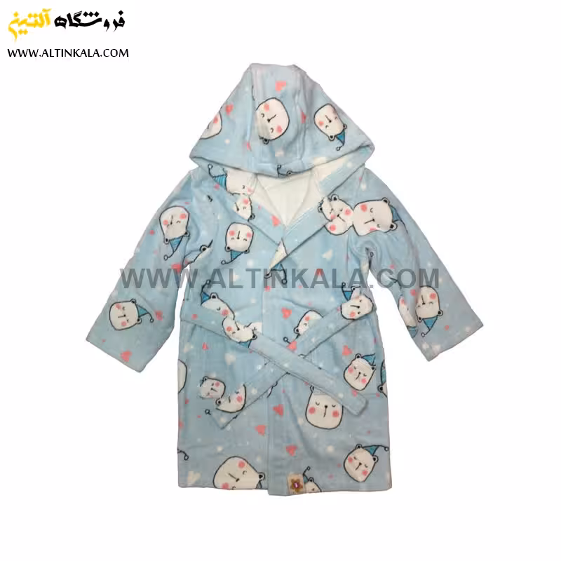 حوله پالتویی کودک پودایران طرح خرس آبی سایز 70