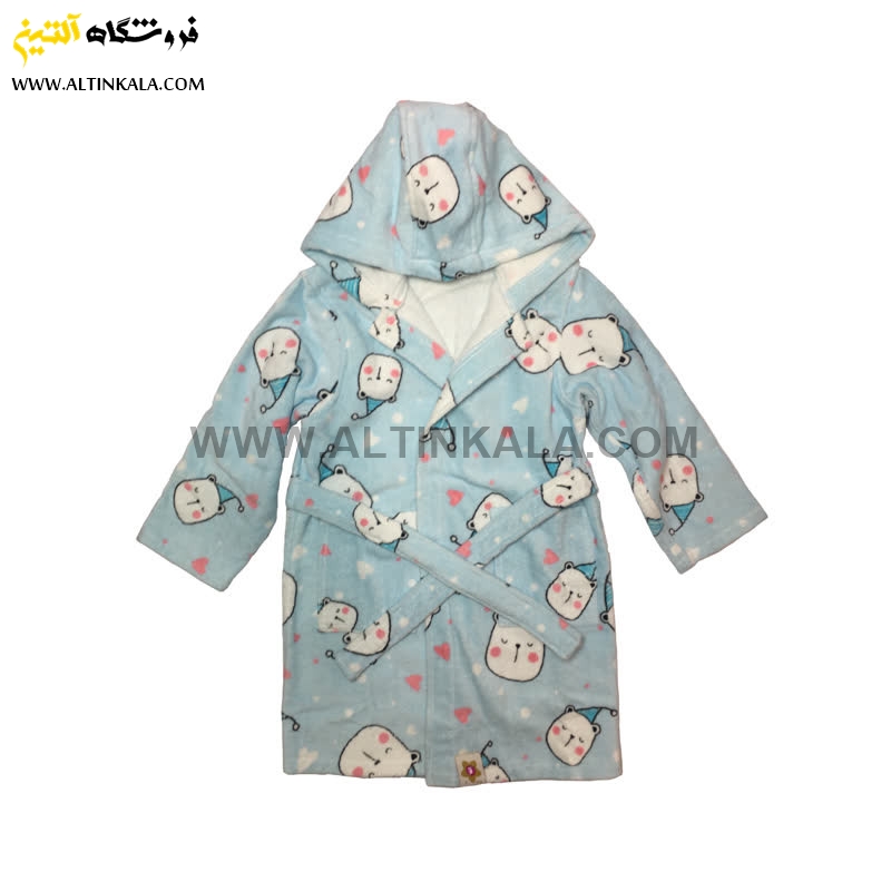 حوله پالتویی کودک پودایران طرح خرس آبی سایز 70