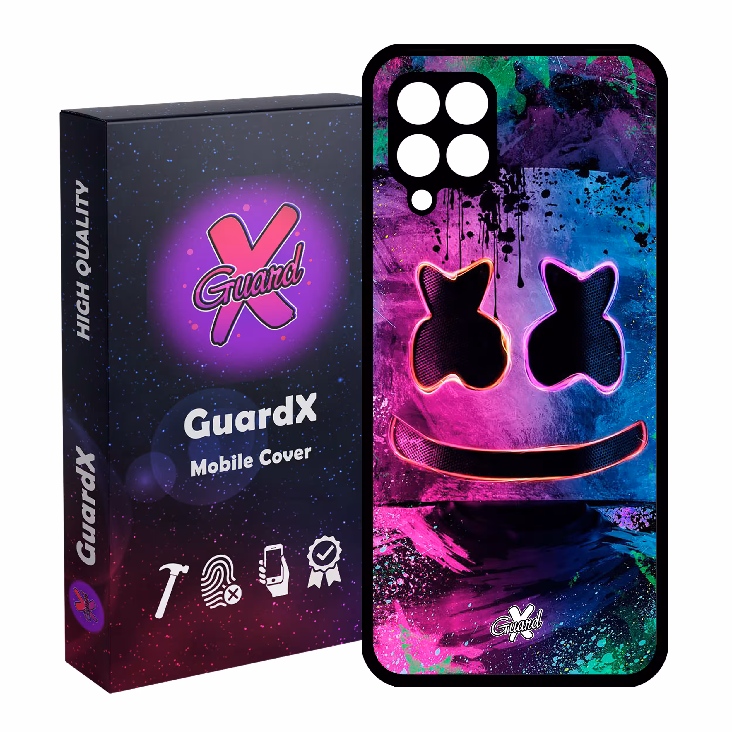 کاور گارد ایکس طرح Marshmello مدل Glass10028 مناسب برای گوشی موبایل سامسونگ Galaxy A12