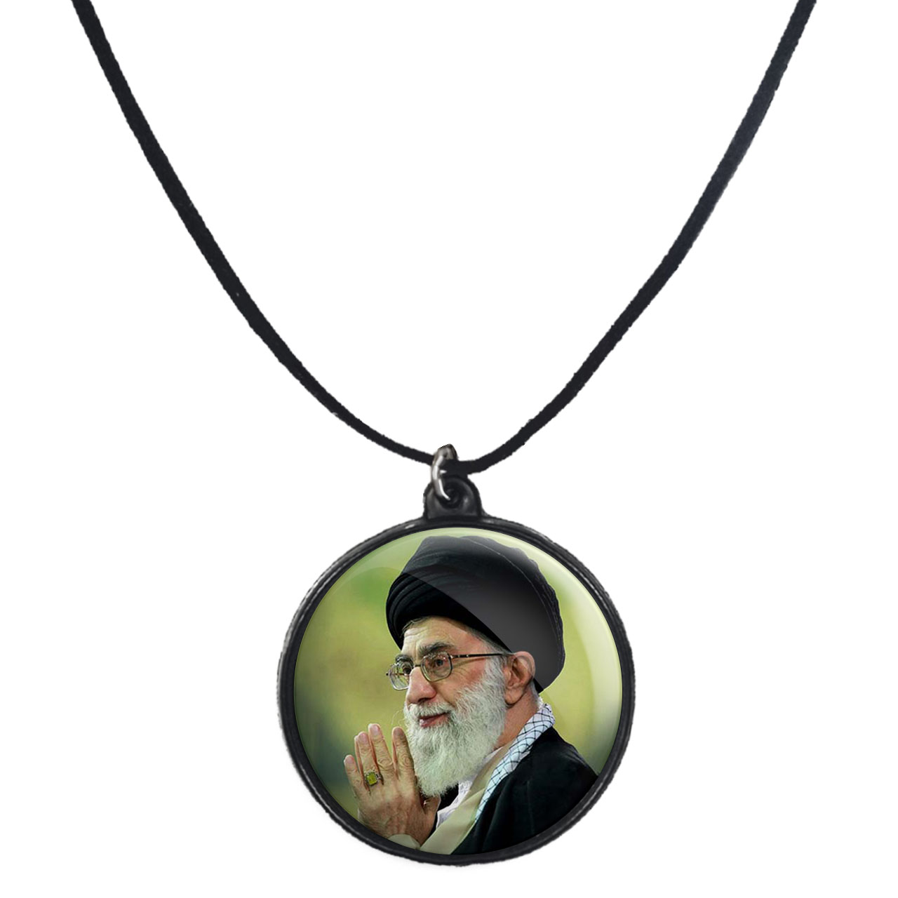 گردنبند پرمانه طرح تصویر آیت الله خامنه ای کد pmb.11739 مدل دو طرفه