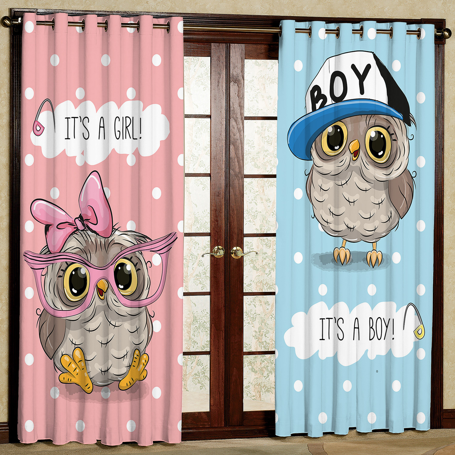 پرده مدل جغد مخمل پانچی کد 969a سایز 140x280 سانتی متر