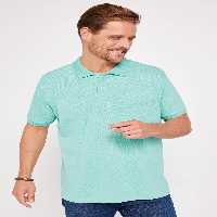 تی شرت یقه پولو سبز مردانه کلاسیک مناسب و معمولی برش 100 ٪ پنبه مسطح PIKE MINT POLO YAKA T Tudors
