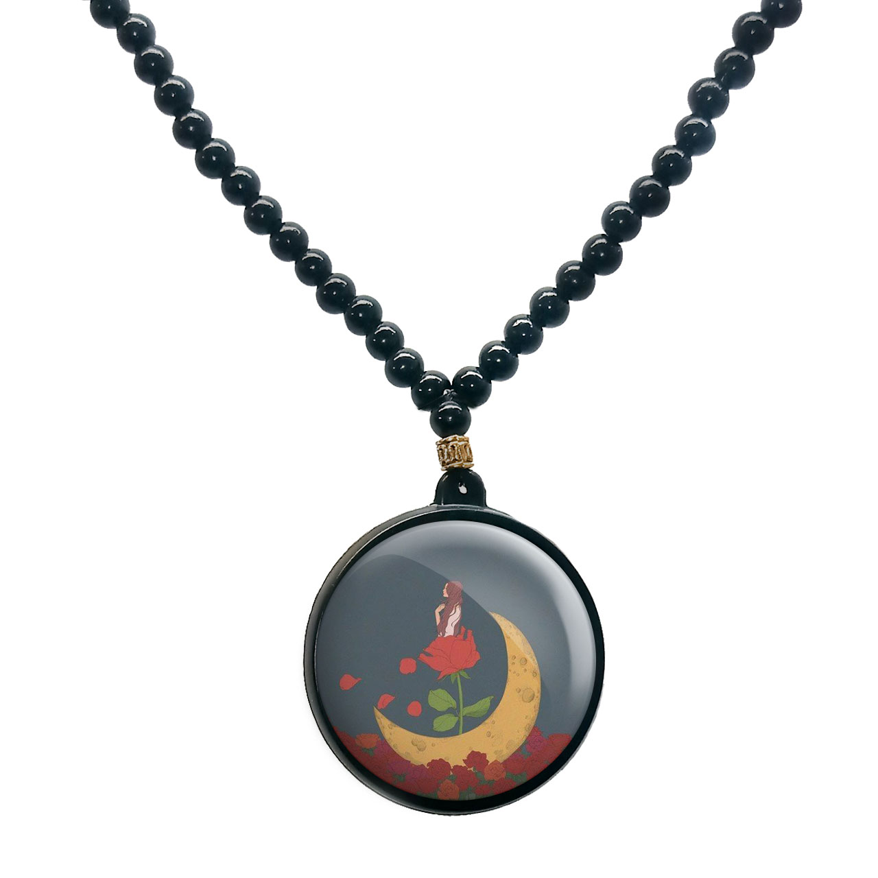 گردنبند پرمانه طرح دخترونه کد pmd.4323 مدل دو طرفه