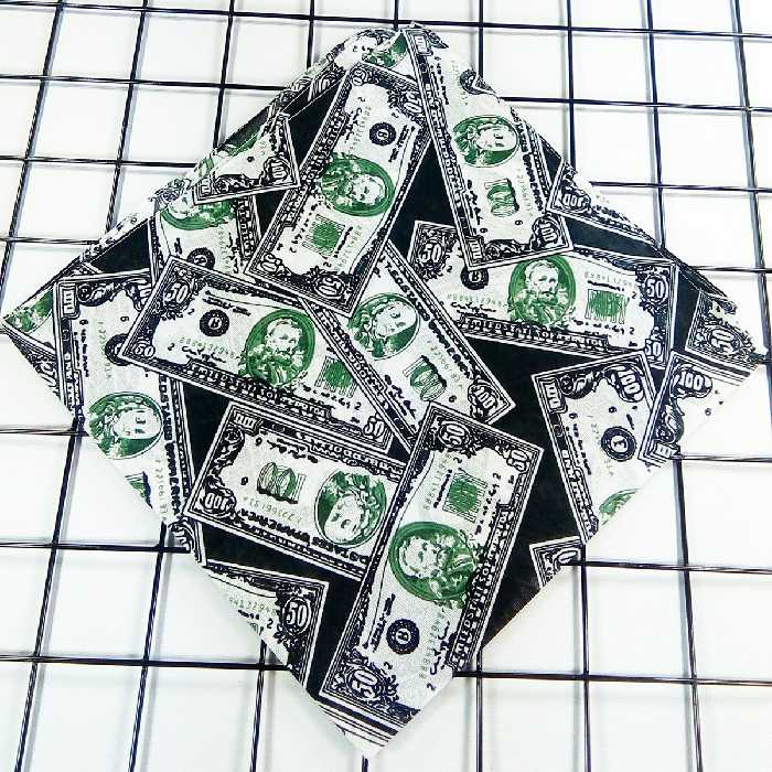 باندانا طرح دلار پارچه مشکی نخی