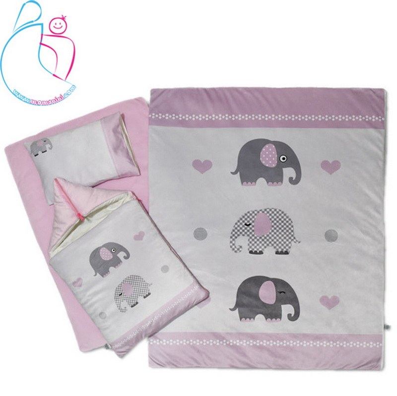 سرویس خواب 4 تکه مامز کیوتی مدل فیل  رنگ صورتی مامزنینی