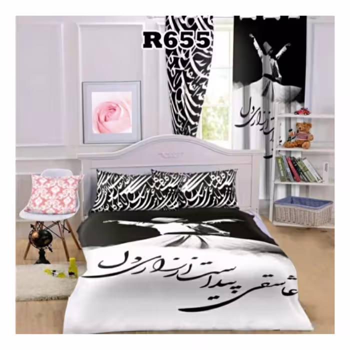 روتختی دونفره سه بعدی (دونفره 3d)بزرگسال طرح عاشقی مناسب برای تخت با عرض160