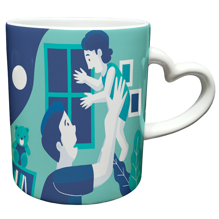 ماگ مدل دسته قلبی طرح روز پدر کد 79