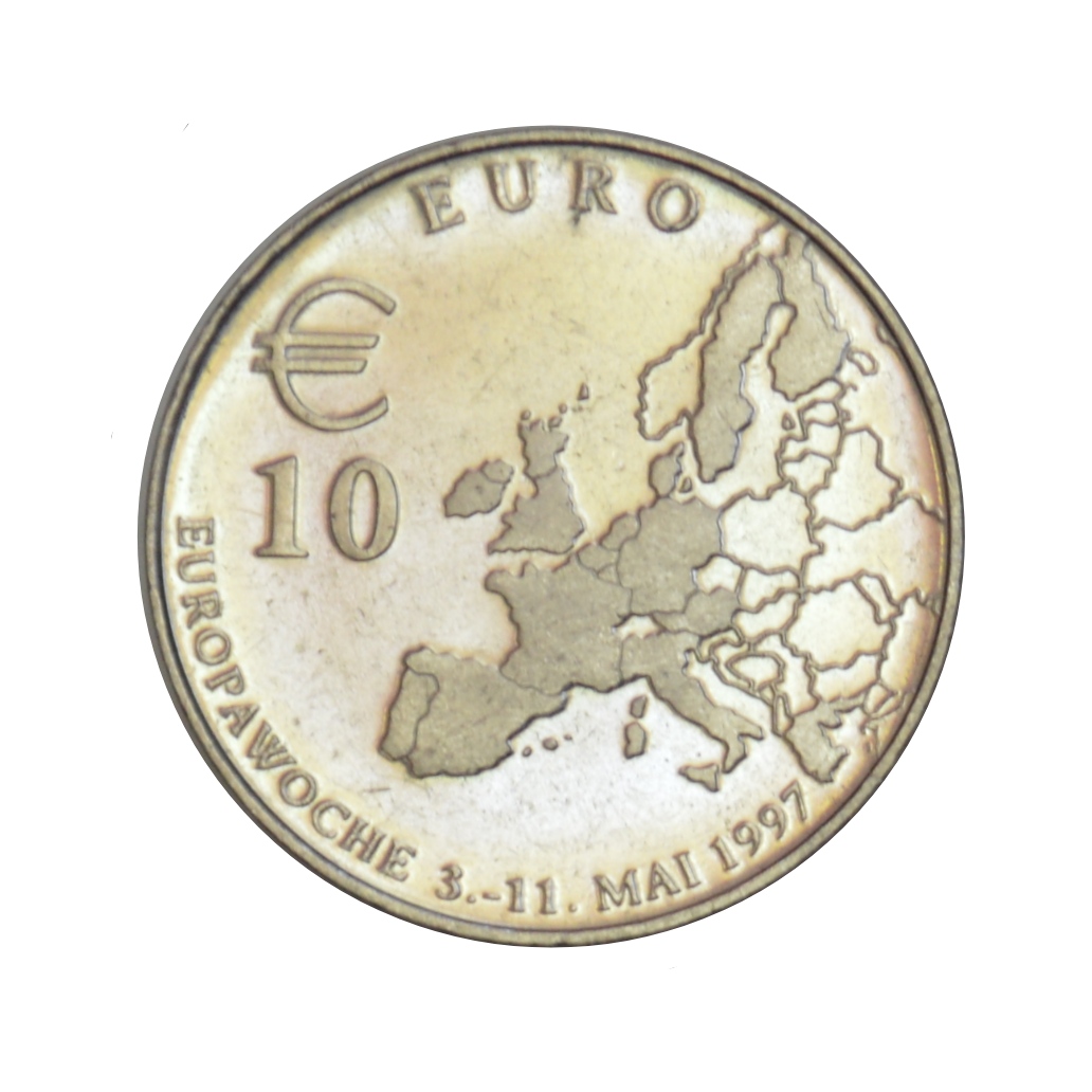 سکه تزیینی طرح اتحادیه اروپا مدل 10 یورو 1997 میلادی