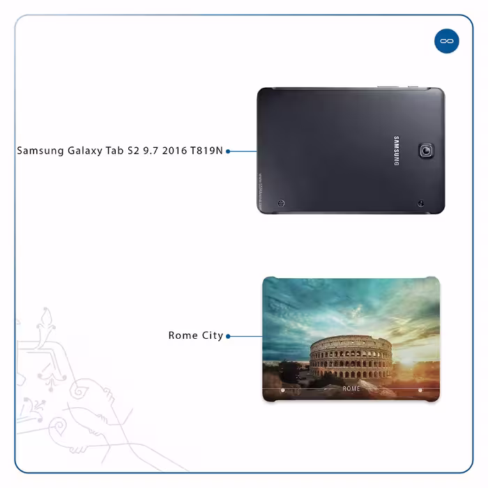برچسب پوششی ماهوت مدل Rome City مناسب برای تبلت سامسونگ Galaxy Tab S2 9.7 2016 T819N