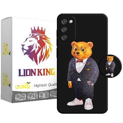  کاور لاین کینگ مدل Bearcot مناسب برای گوشی موبایل سامسونگ Galaxy A03s به همراه پایه نگهدارنده