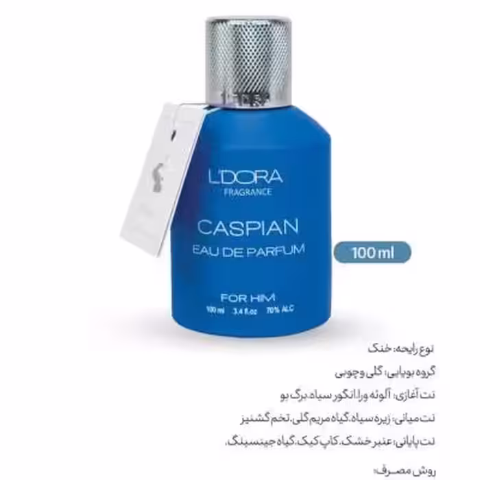 ادوپرفیوم مردانه مدل CASPIAN لدورا فرگرنس 100 میلی‌لیتر