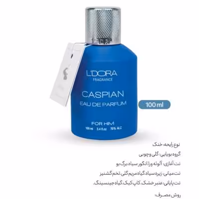 ادوپرفیوم مردانه مدل CASPIAN لدورا فرگرنس 100 میلی‌لیتر