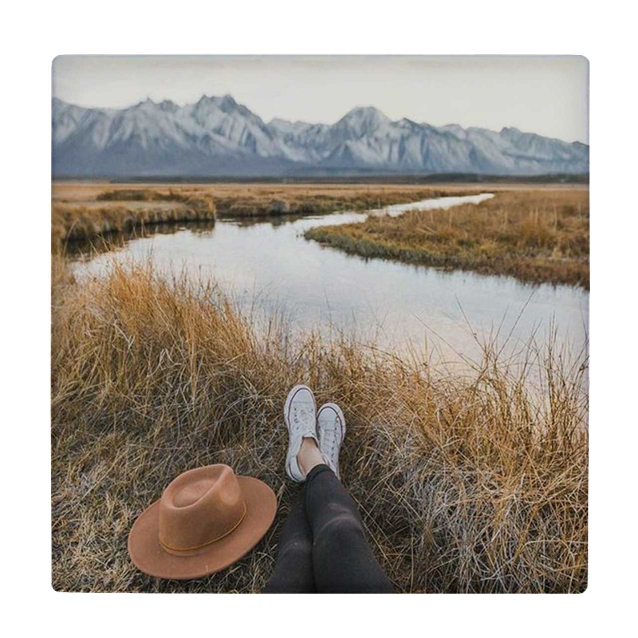  زیر لیوانی طرح دریاچه و کلاه آفتابی کد    4074932_2829