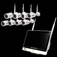 پکیج 8تایی دوربین مدار بسته بیسیم با LCD مدل AS-IPC08-O31A-A