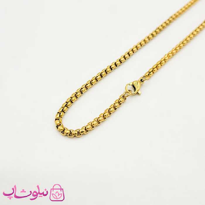 زنجیر گردنبند مردانه ویتالی استیل طلایی 60 سانت کد 498