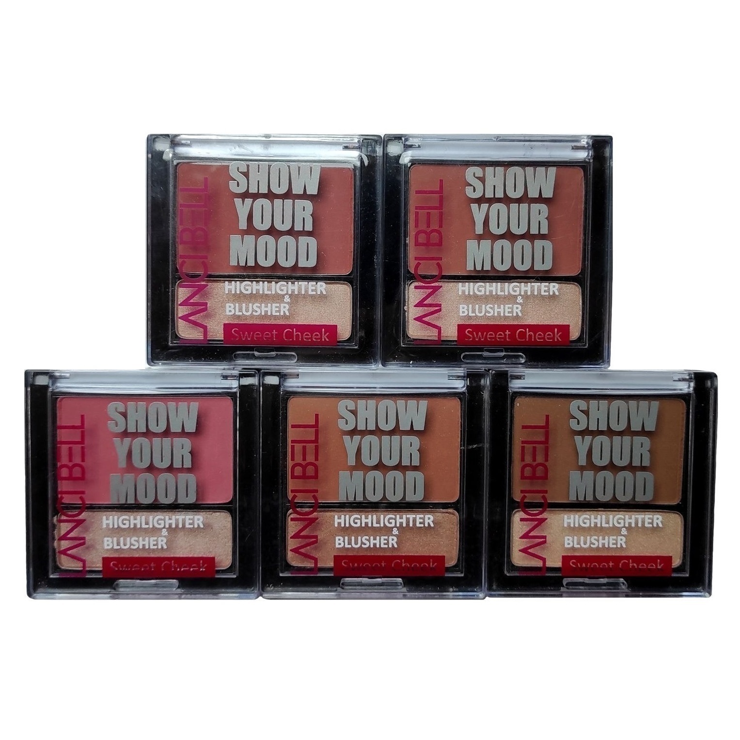 لنسی بل کیت رژ گونه و هایلایتر LANCI BELL شماره HB3